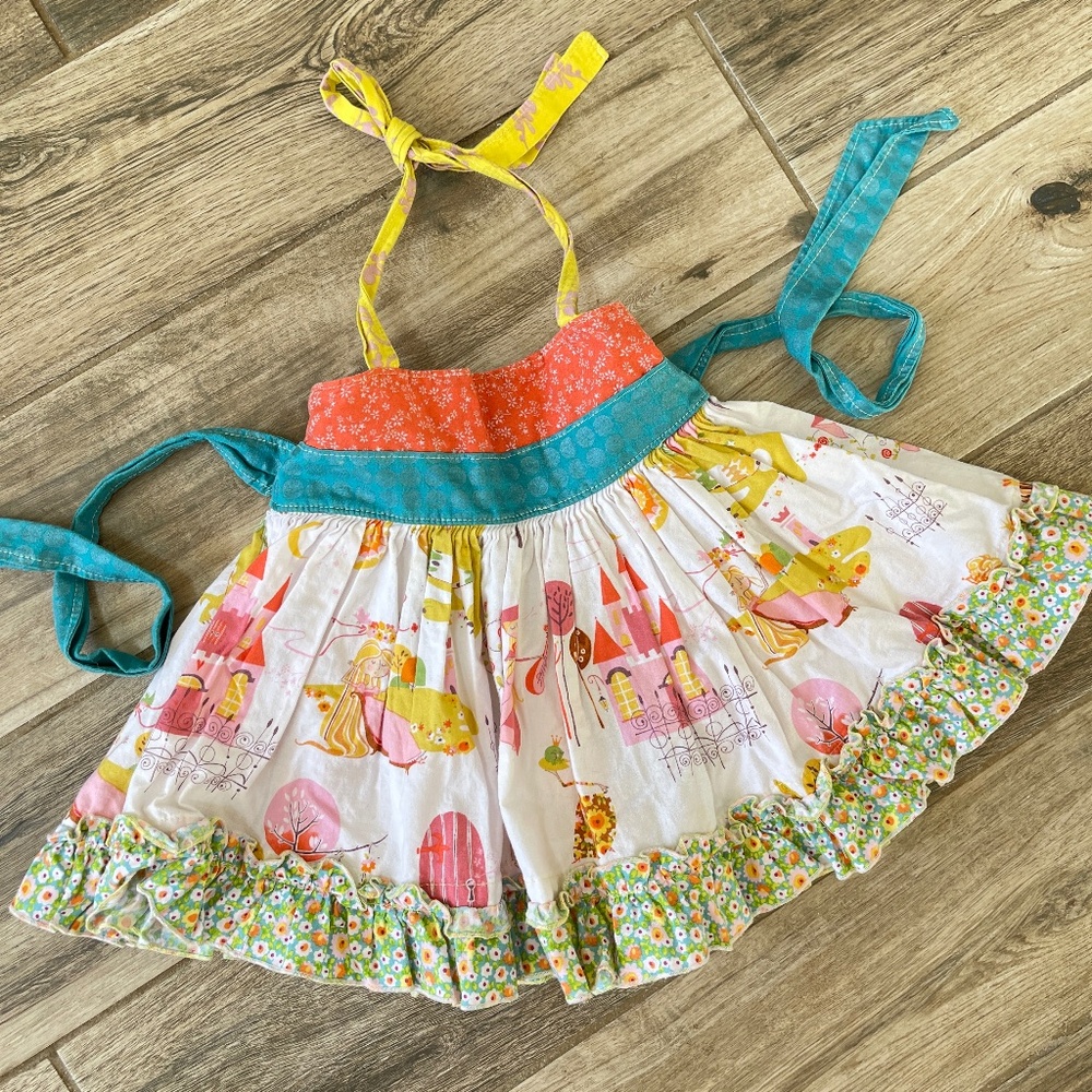 Unbranded Girls 5T Princess Rapunzel Fairy Halter Twirl Ruffle Top